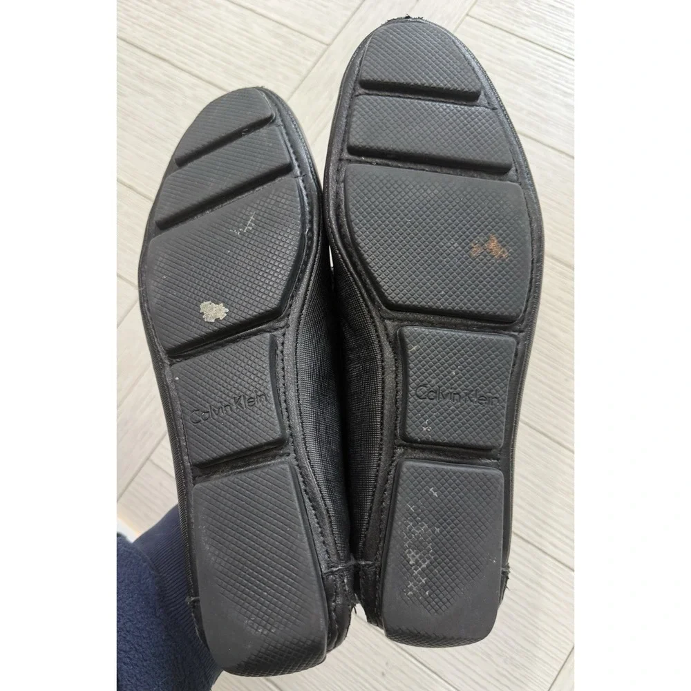 Calvin Klein Black 34F1517 Merve Weave Emboss Driving Loafer Shoe US 9.5 EU 42.5